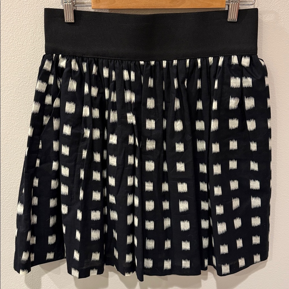 Necessary Objects Black and White High Waisted Skirt with Zipper at Back